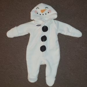 Old navy snowman onesie 0-3m